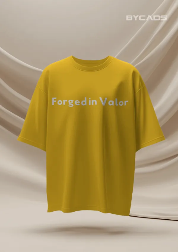 Yellow_Cotton_Golden_Knight_Oversized_Unisex_T-Shirt_|_Medieval_Warrior_Sword_Graphic