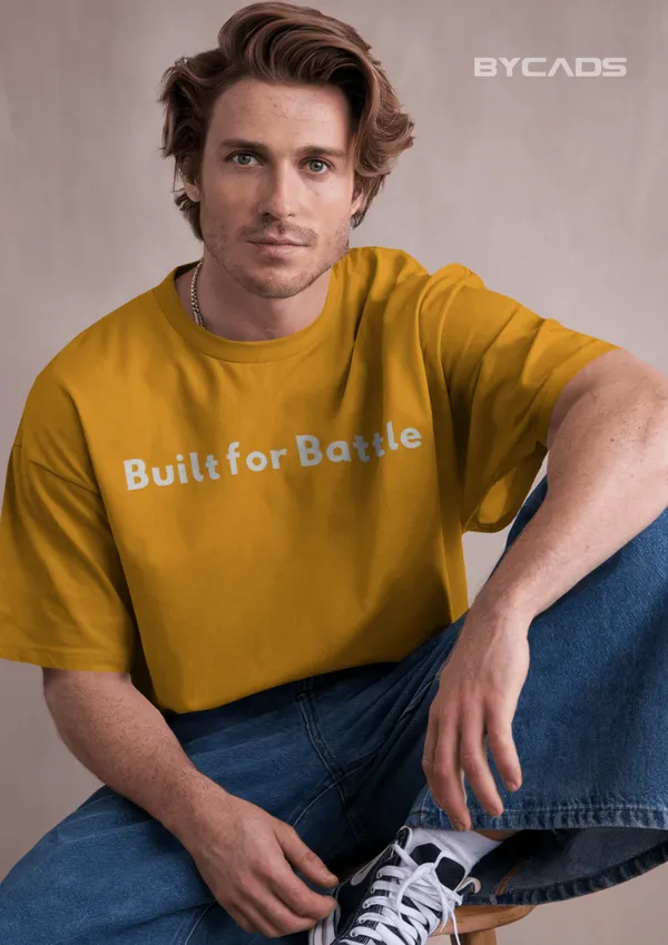 Yellow_Cotton_Iron_Spartan_Oversized_Unisex_T-Shirt_|_Ancient_Warrior_Helmet_Graphic