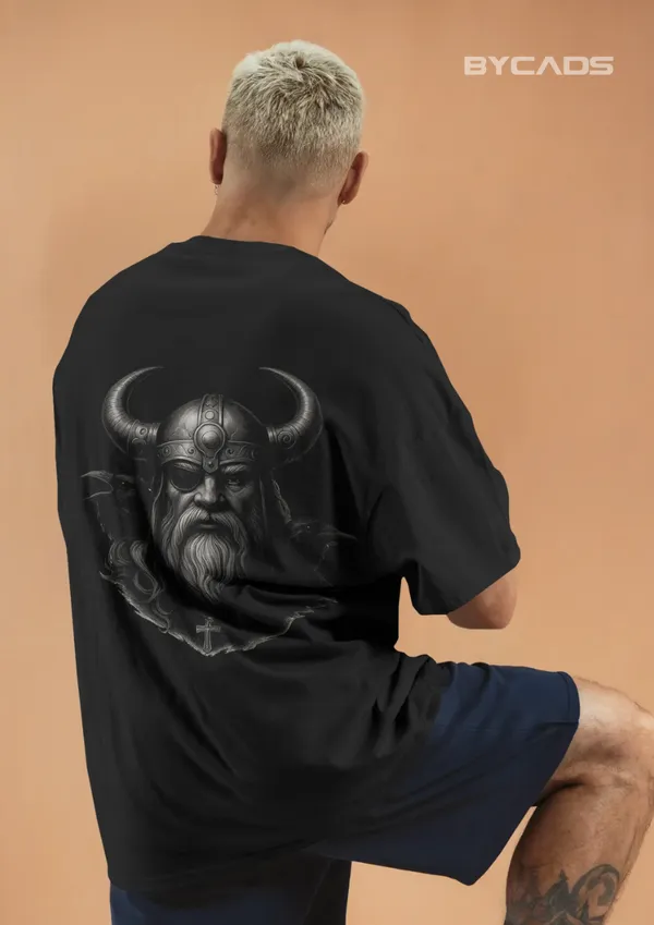 Black_Cotton_Viking_Warrior_Oversized_Unisex_T-Shirt_|_Norse_Streetwear