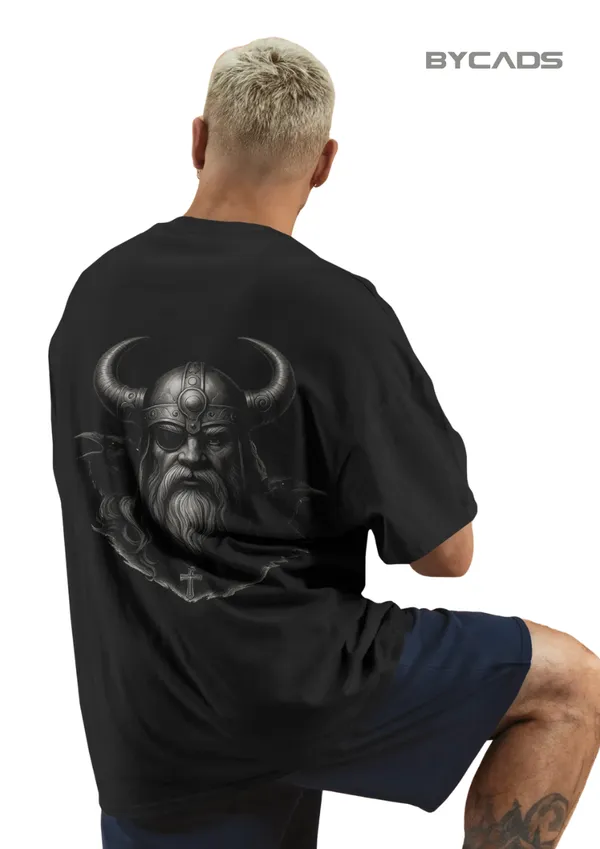 Black_Cotton_Viking_Warrior_Oversized_Unisex_T-Shirt_|_Norse_Streetwear