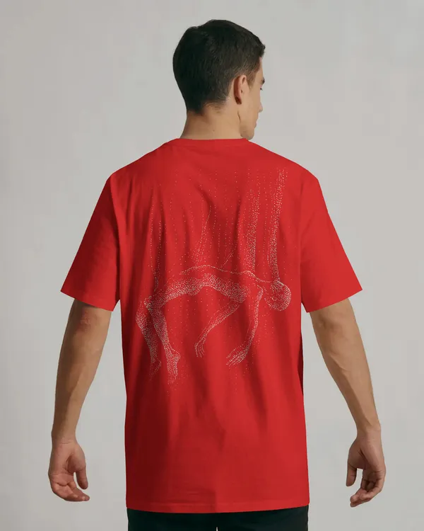 Red_Cotton_Floating_Human_Oversized_Unisex_T-Shirt_|_Artistic_Streetwear