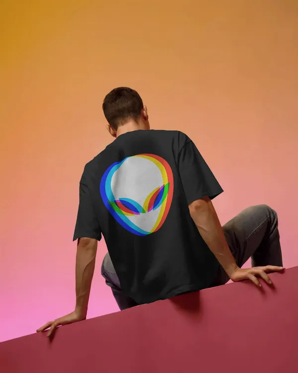 Black_Cotton_Alien_Vibes_Oversized_T-Shirt_|_Trippy_Streetwear_Graphic