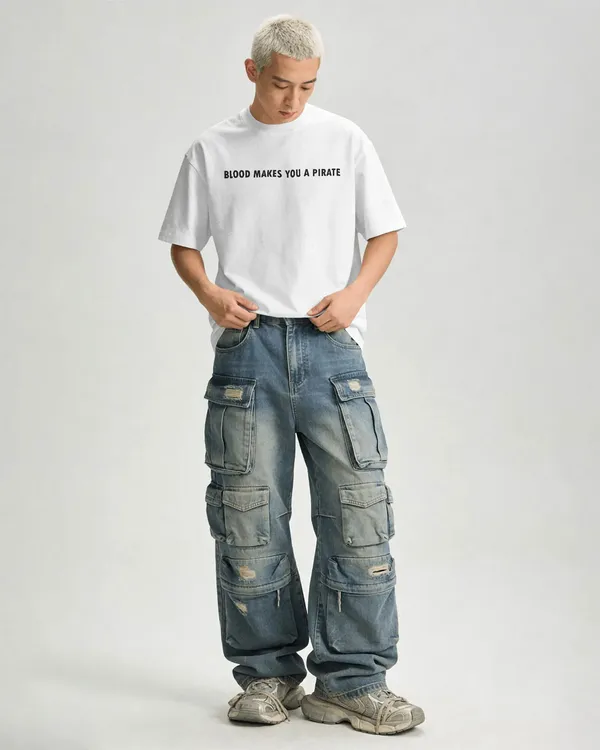 White_Cotton_Legends_Never_Die_Oversized_Pirate_T-Shirt_|_Street_Legacy_Drop