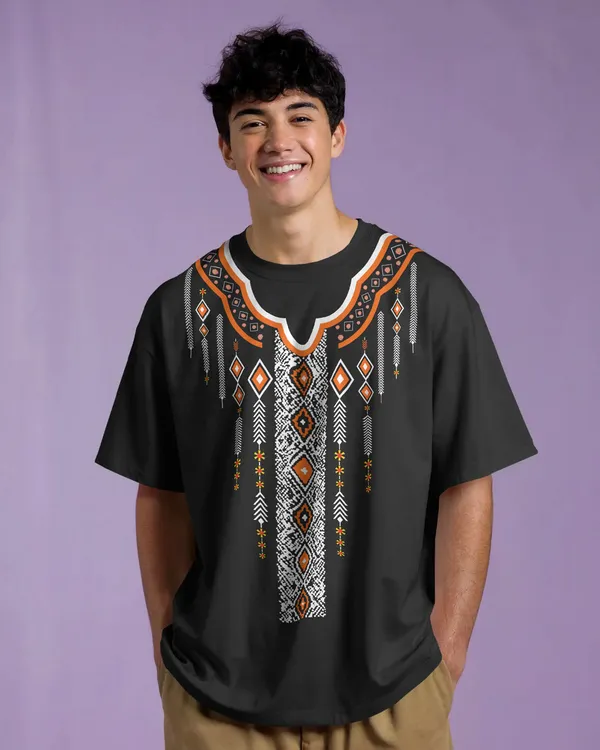 Black_Cotton_Tribal_Spirit_Oversized_Ethnic_Print_Tee