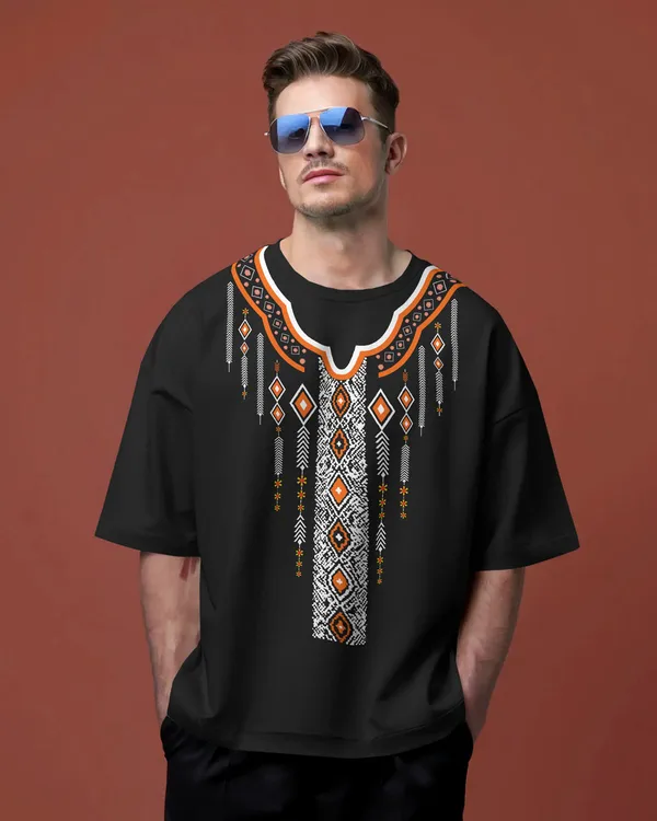 Black_Cotton_Tribal_Spirit_Oversized_Ethnic_Print_Tee