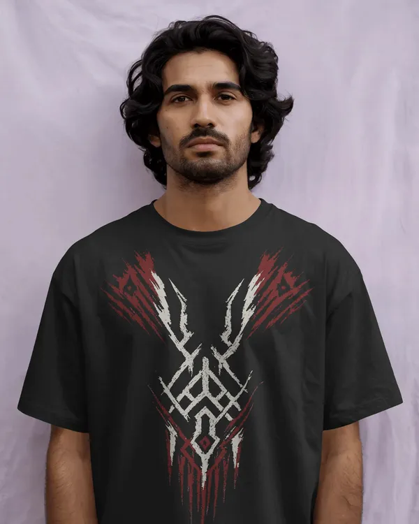 Black_Cotton_Savage_Circuit_Tribal_Oversized_T-Shirt_|_Signature_Drop