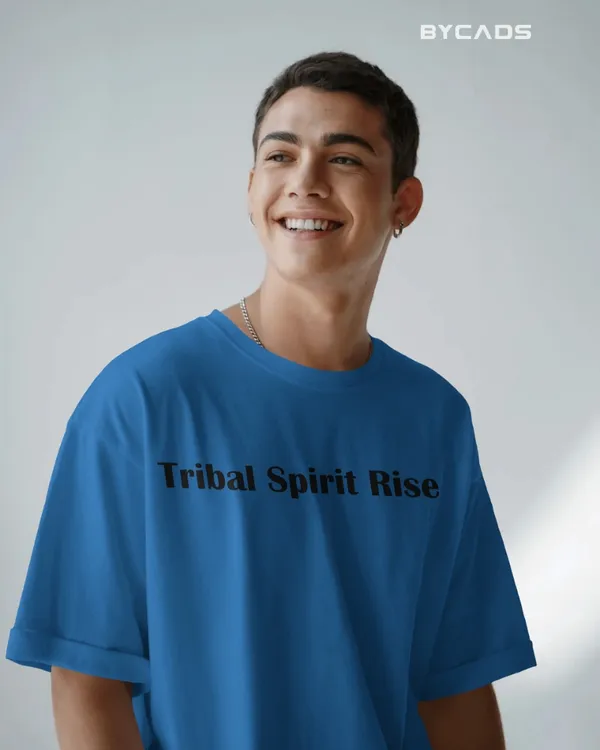 Blue_Cotton_Tribal_Warrior_Spirit_Oversized_T-Shirt_|_Bold_Ethnic_Power