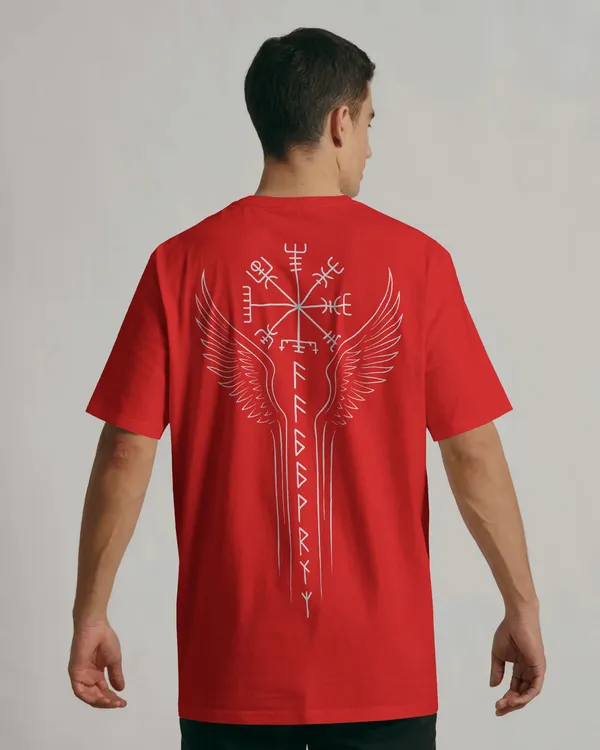 Red_Cotton_Runic_Wings_Oversized_T-Shirt_|_Norse_Symbolic_Streetwear