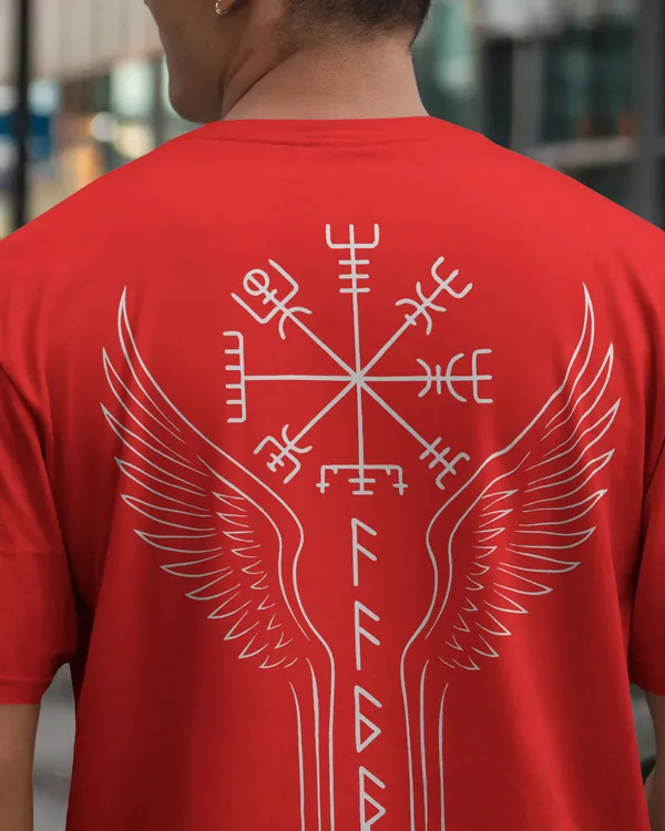 Red_Cotton_Runic_Wings_Oversized_T-Shirt_|_Norse_Symbolic_Streetwear