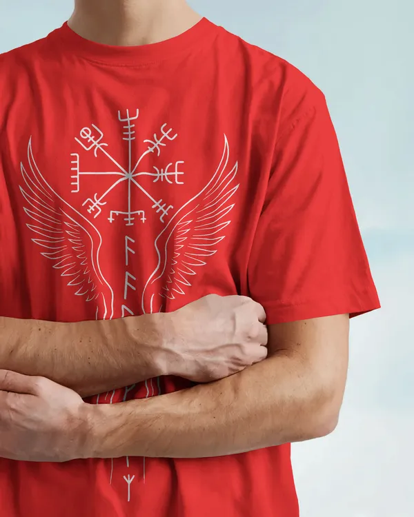 Red_Cotton_Runic_Wings_Oversized_T-Shirt_|_Norse_Symbolic_Streetwear