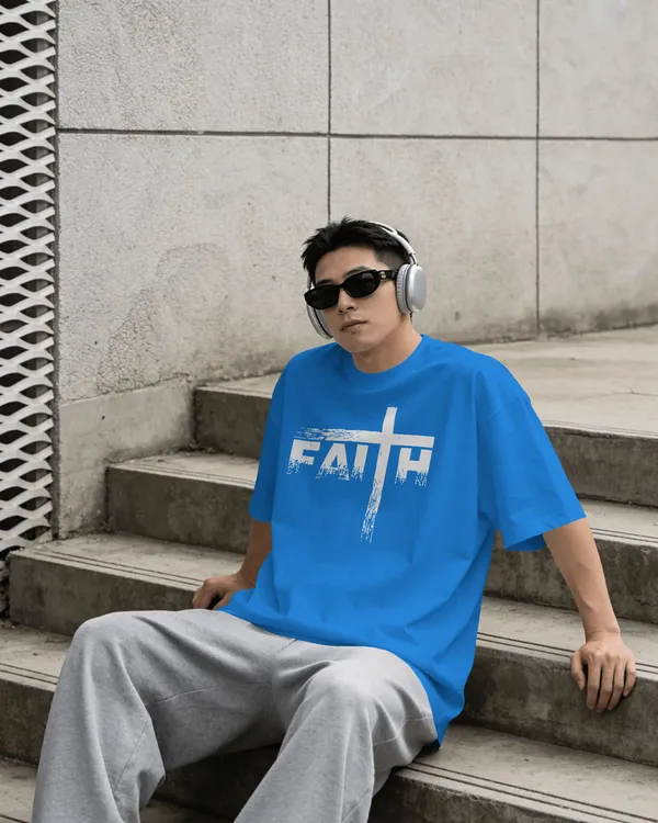 Blue_Cotton_Bloodstroke_Cross_Oversized_T-Shirt_|_Street_Creed