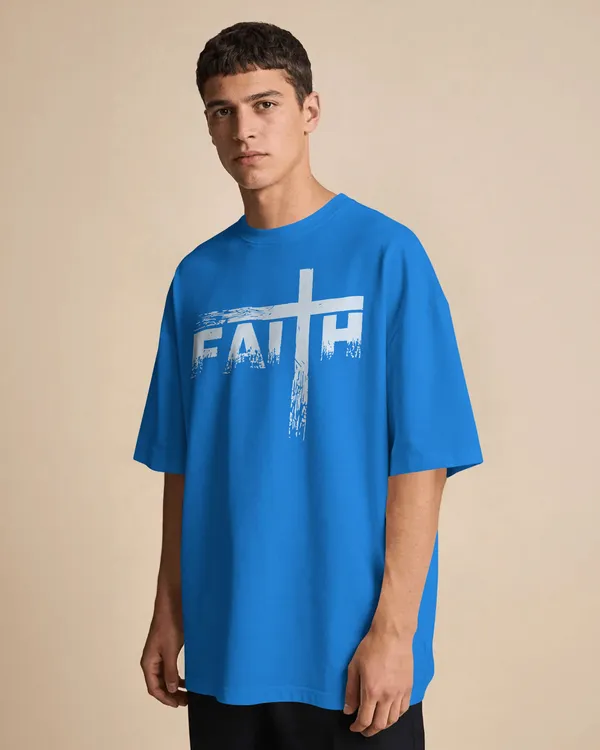 Blue_Cotton_Bloodstroke_Cross_Oversized_T-Shirt_|_Street_Creed