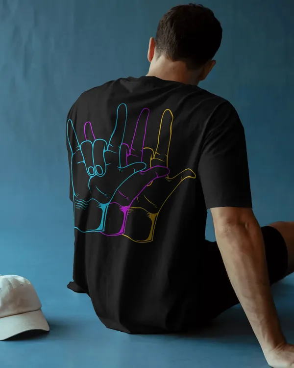 Black_Cotton_Loud_In_Silence_Oversized_Unisex_Streetwear_Graphic_Tee