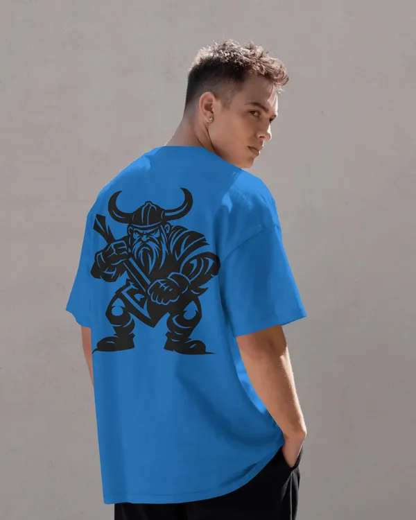 Blue_Cotton_Viking_Warrior_Oversized_T-Shirt_|_Fierce_Axe_Fighter_Graphic