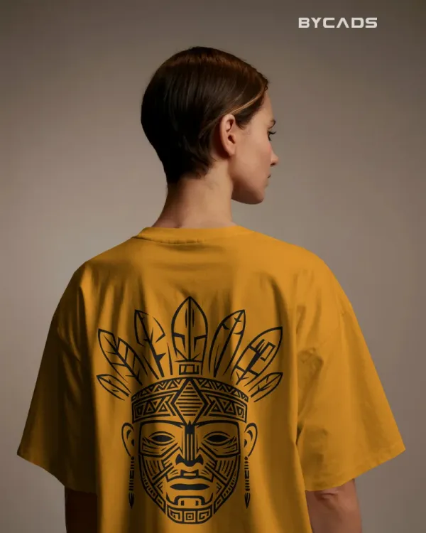 Yellow_Cotton_Tribal_Warrior_Spirit_Oversized_T-Shirt_|_Bold_Ethnic_Power