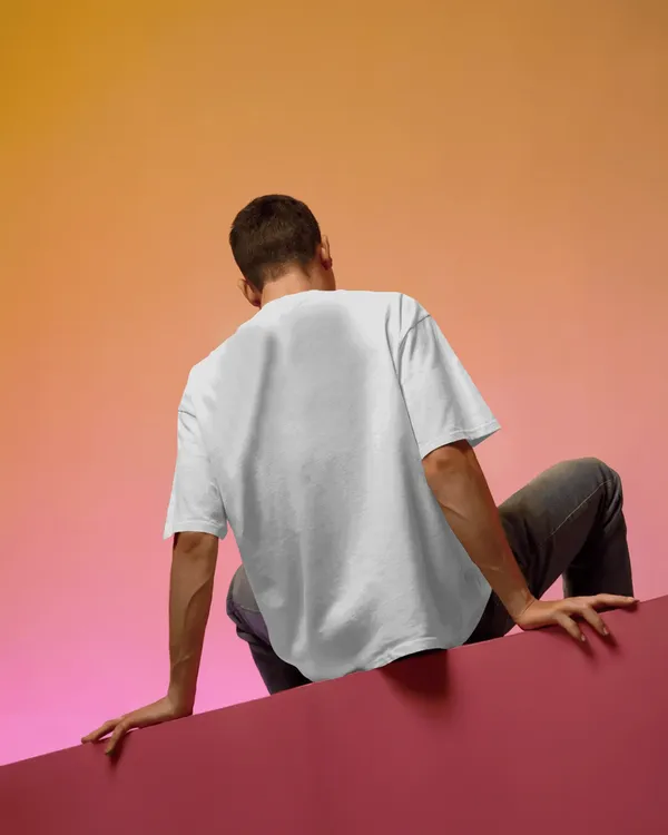CHAOS_Minimal_Neon_Outline_Oversized_Unisex_T-Shirt_cotton_blend_-_BYCADS
