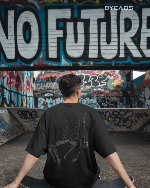 Black_Cotton_Floating_Human_Oversized_Unisex_T-Shirt_|_Artistic_Streetwear
