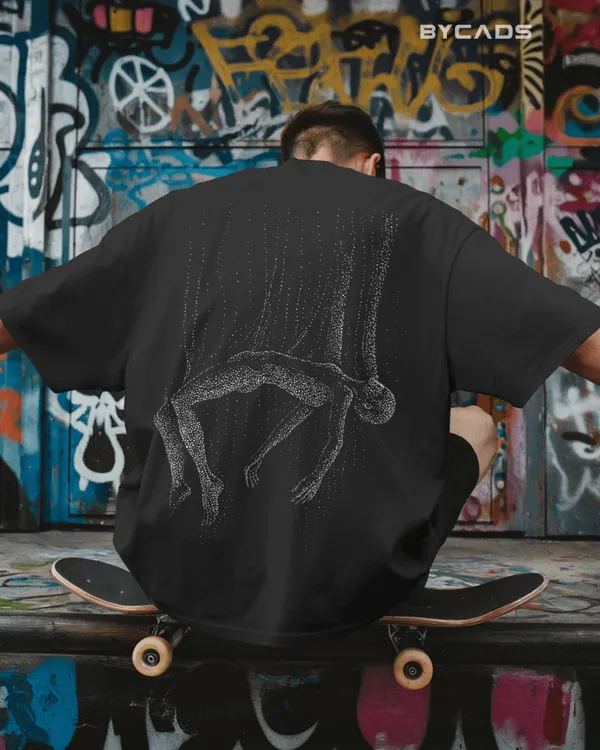 Black_Cotton_Floating_Human_Oversized_Unisex_T-Shirt_|_Artistic_Streetwear