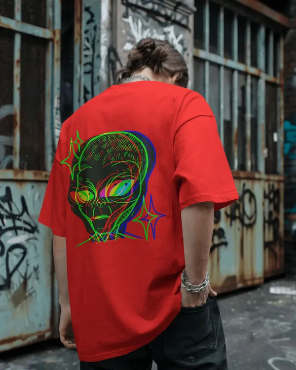 Red_Cotton_Cosmic_Frequency_Oversized_Alien_Unisex_Graphic_Tee