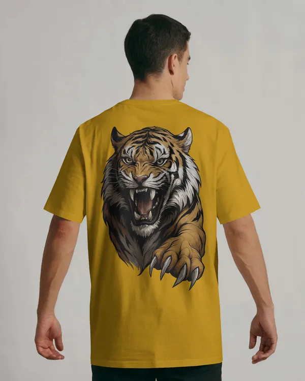 Yellow_Cotton_Roaring_Tiger_Oversized_Unisex_T-Shirt_|_Fierce_Streetwear