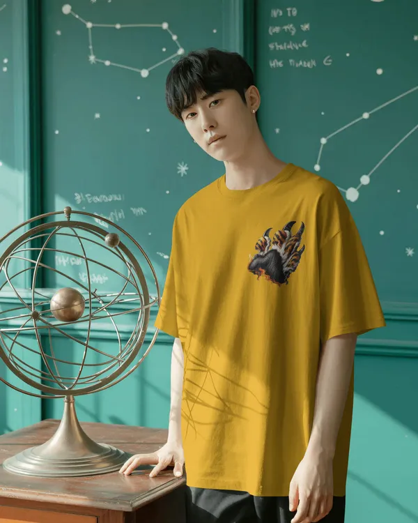 Yellow_Cotton_Roaring_Tiger_Oversized_Unisex_T-Shirt_|_Fierce_Streetwear