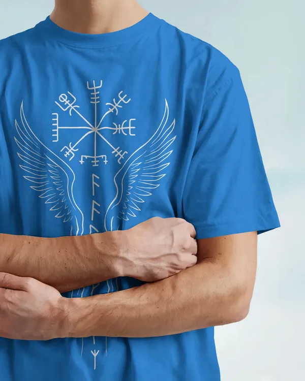 Blue_Cotton_Runic_Wings_Oversized_T-Shirt_|_Norse_Symbolic_Streetwear