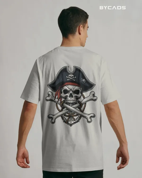 White_Cotton_Crossbones_Pirate_Skull_Oversized_T-Shirt_|_Street_Series_Drop