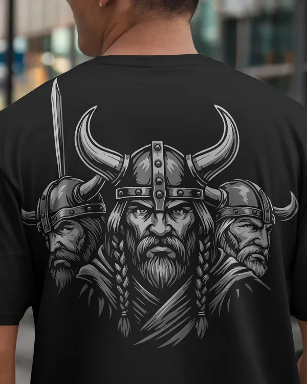 Black_Cotton_Triple_Viking_Warriors_Oversized_T-Shirt_|_Norse_Legends