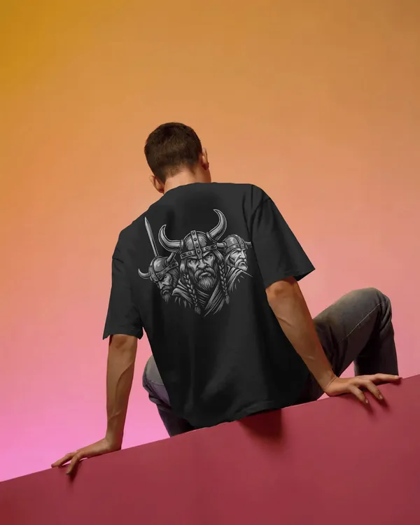 Black_Cotton_Triple_Viking_Warriors_Oversized_T-Shirt_|_Norse_Legends