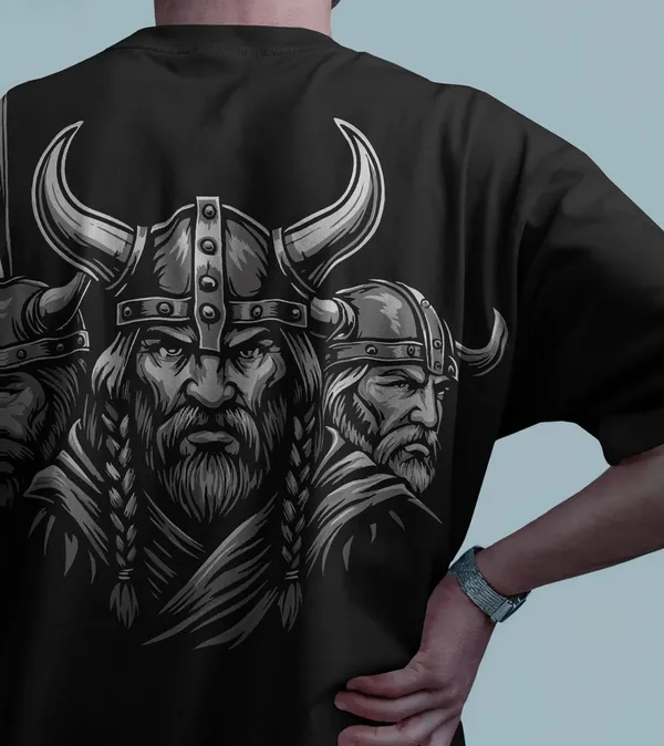 Black_Cotton_Triple_Viking_Warriors_Oversized_T-Shirt_|_Norse_Legends