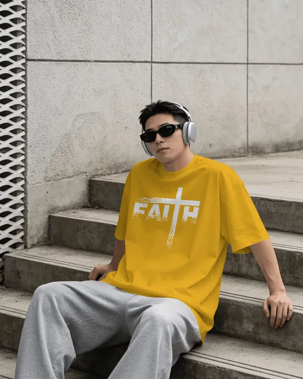 Yellow_Cotton_Bloodstroke_Cross_Oversized_T-Shirt_|_Street_Creed