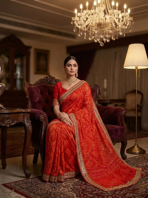Red_Royal_Scarlet_Bandhani_Saree