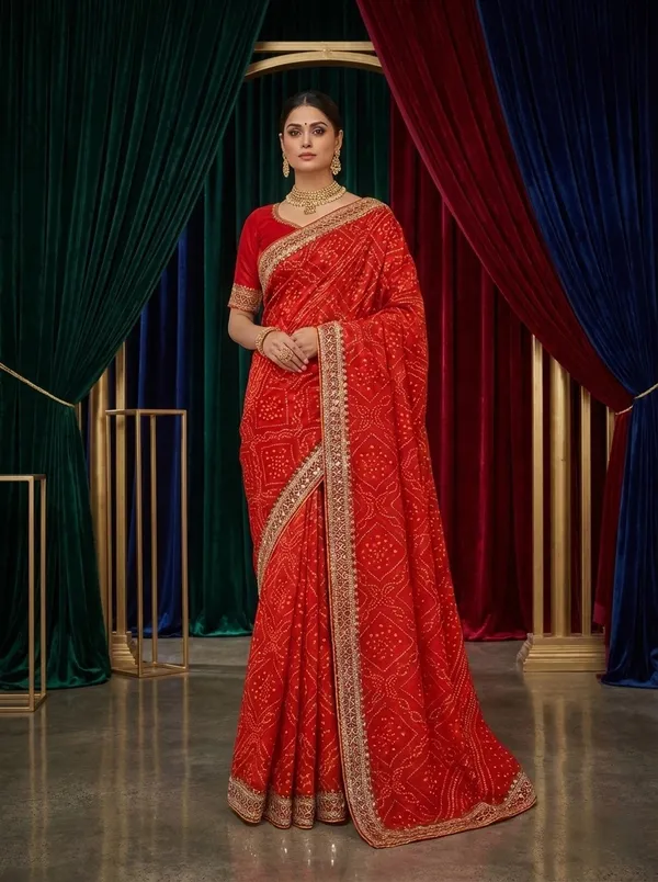 Red_Royal_Scarlet_Bandhani_Saree