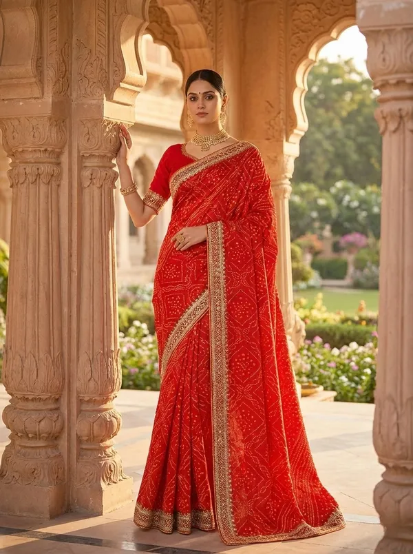 Red_Royal_Scarlet_Bandhani_Saree
