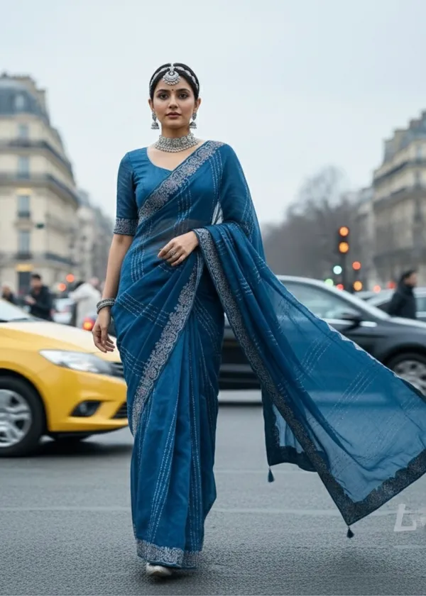 Azure_Luxe_Swarovski_Chiffon_Saree