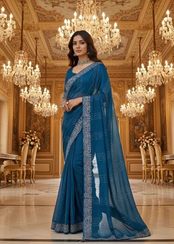 Azure_Luxe_Swarovski_Chiffon_Saree