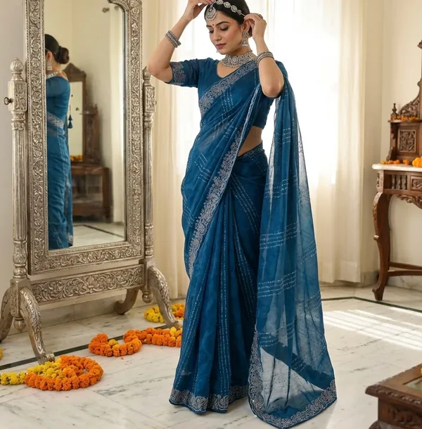 Azure_Luxe_Swarovski_Chiffon_Saree