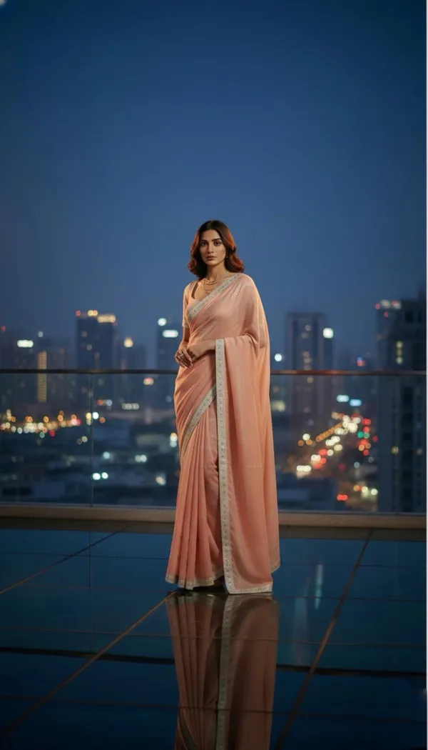 Blush_Aura_Crunch_Saree_with_Silver_Zari_Border