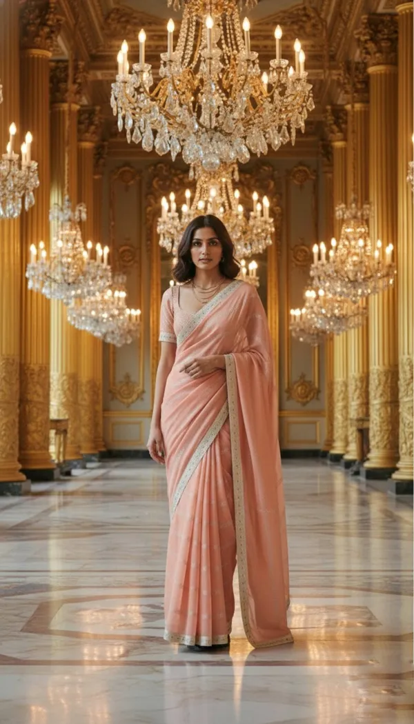 Blush_Aura_Crunch_Saree_with_Silver_Zari_Border