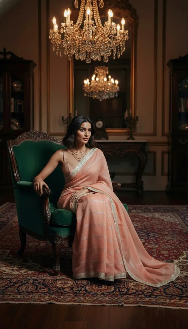 Blush_Aura_Crunch_Saree_with_Silver_Zari_Border