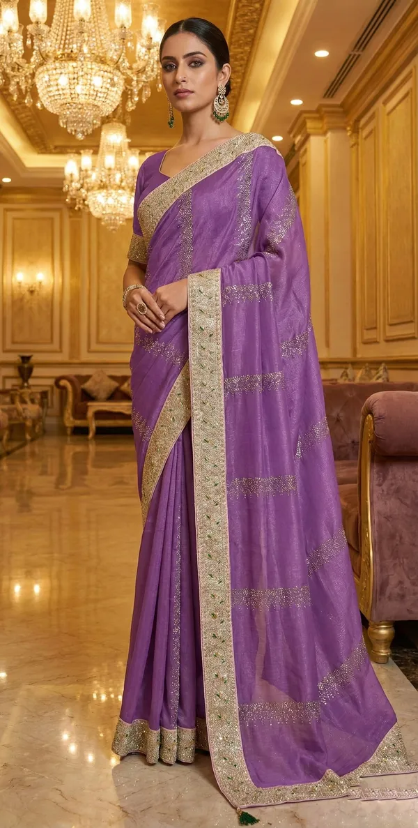 Urban_Amethyst_Crunch_Saree_with_Silver_Zari_Border