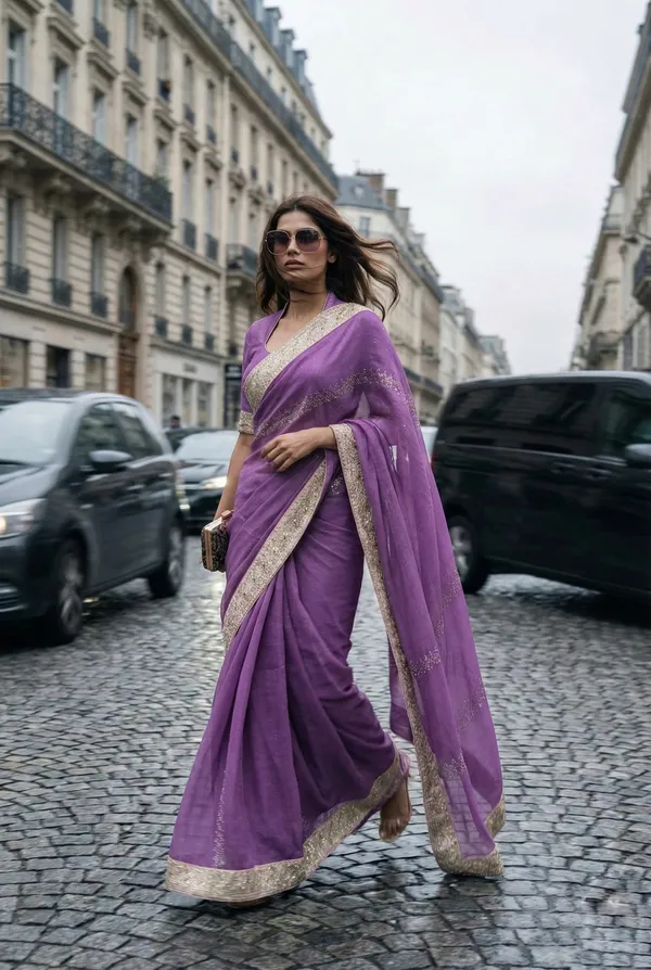 Urban_Amethyst_Crunch_Saree_with_Silver_Zari_Border