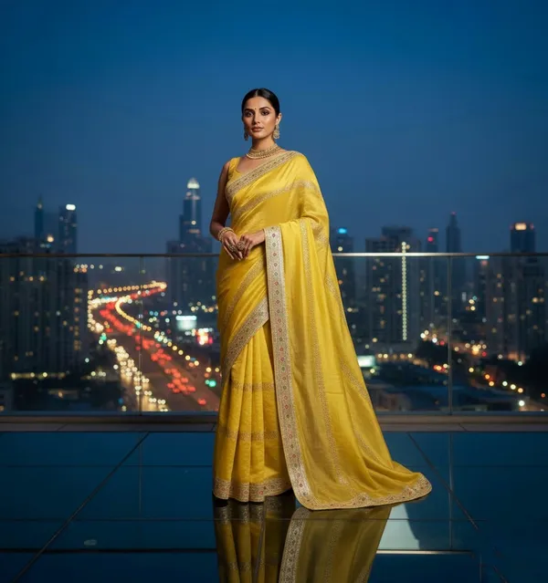 Royal_Marigold_Crunch_Saree_with_Antique_Zari_Border