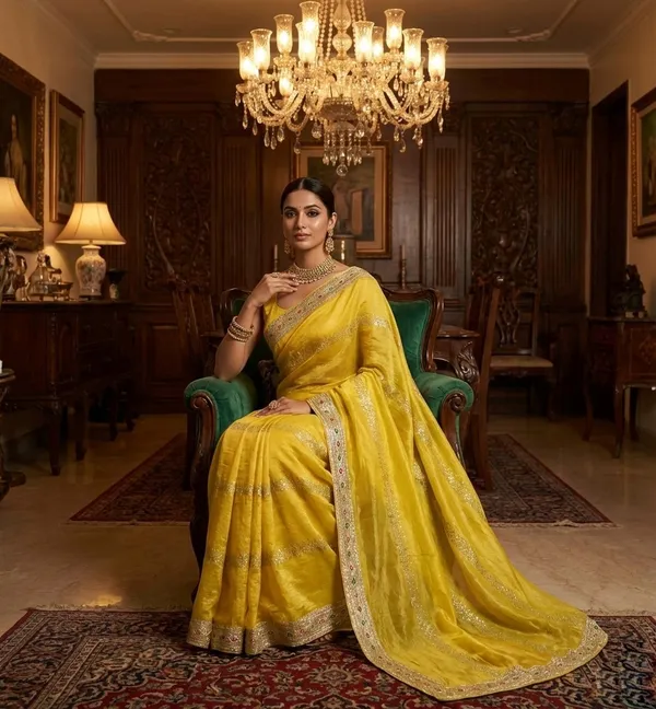 Royal_Marigold_Crunch_Saree_with_Antique_Zari_Border
