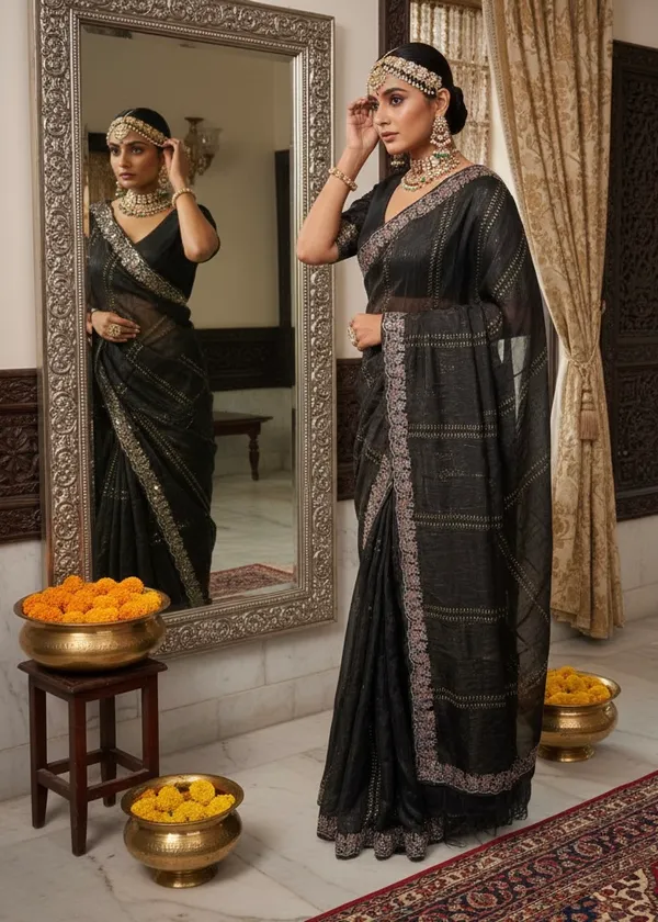 Noir_DMC_Luxe_Chiffon_Saree