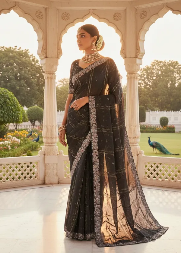 Noir_DMC_Luxe_Chiffon_Saree