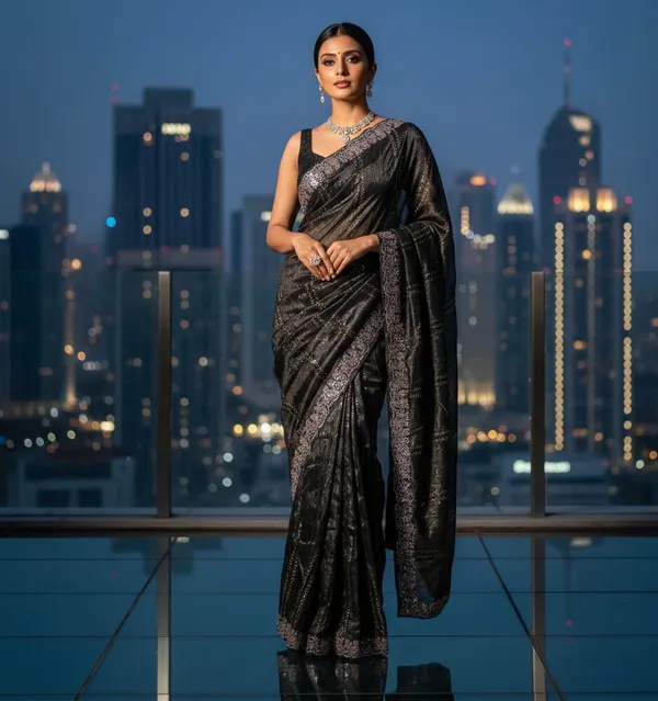 Noir_DMC_Luxe_Chiffon_Saree