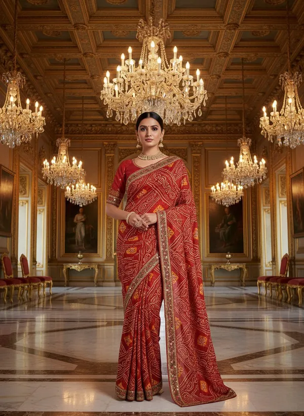 Rustic_Brick_Bandhani_Saree_With_Sequin_Border
