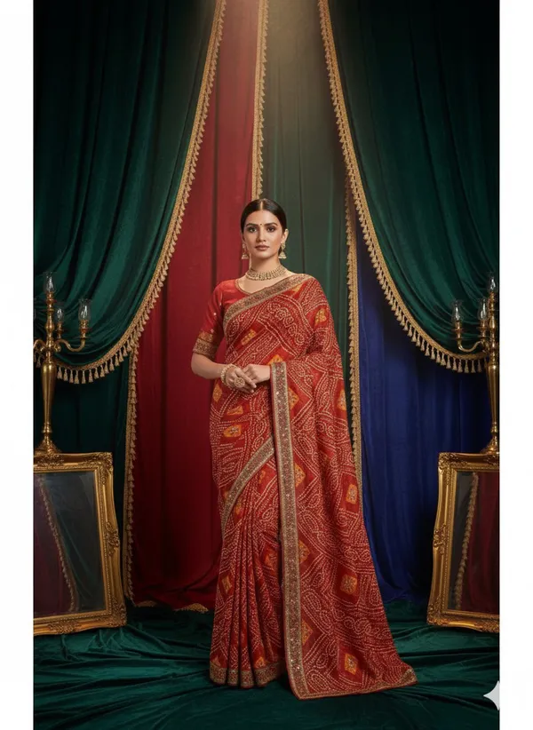 Rustic_Brick_Bandhani_Saree_With_Sequin_Border