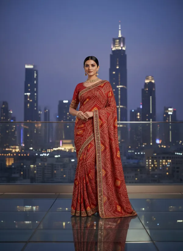 Rustic_Brick_Bandhani_Saree_With_Sequin_Border